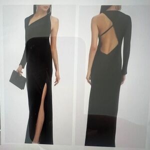 Michelle Mason asymmetrical black gown